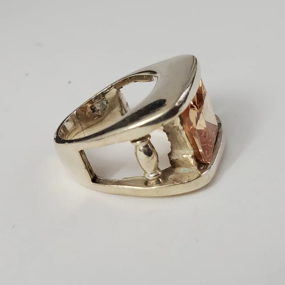 Sterling Silver 925 Morganite Ring - Picture 11 of 11